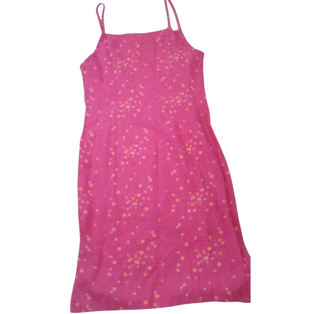 Simplicity Pink Polka Dot Spaghetti Strap Sheath Dress Size 10 Handmade Y2K 9617